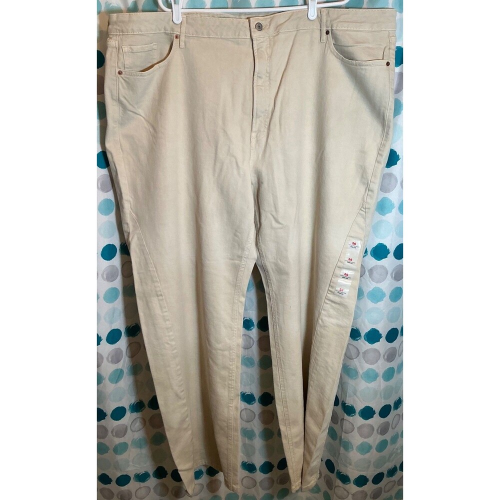 NWOT Old Navy Plus Size Women Tan Jeans Pants OG Extra High Rise Wide Leg Denim